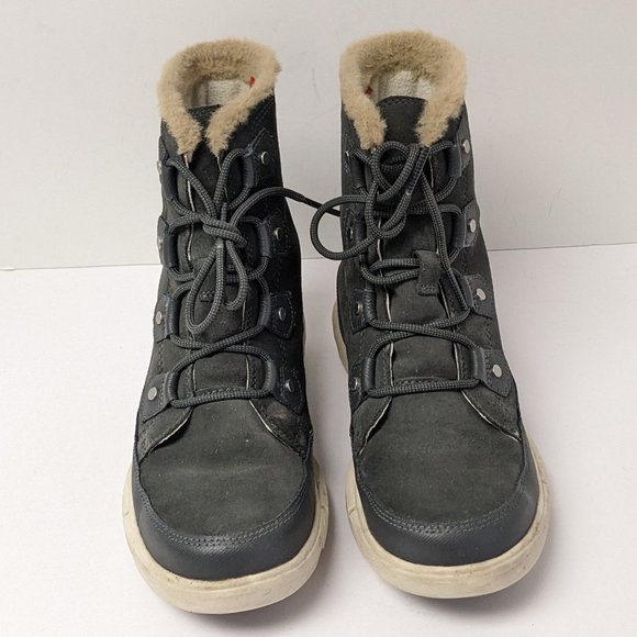 Sorel Explorer II Joan Waterproof Winter Boots, Grey Suede, Women's 8 - Picture 3 of 8